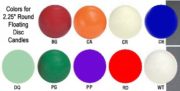 Colors for 2.25" floating disc candles