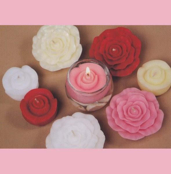 Rose and Rosebud floating candles