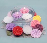 Rose and Rosebud floating candles