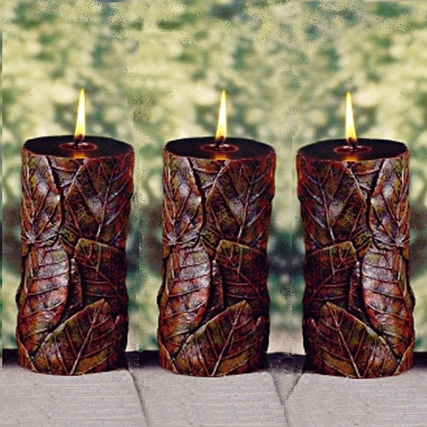 Decorative Candles Housewarming Gift Gold Leaf Candles Pillar Candles Stylish Candles