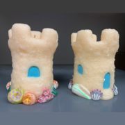 sand castle pillar candle